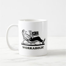 Workaholic retro tazas de café