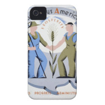 WPA - trabajo América iPhone 4 Case-Mate Cobertura