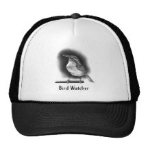 WREN EN LÁPIZ: CASQUILLO DEL VIGILANTE DE PÁJARO GORROS BORDADOS