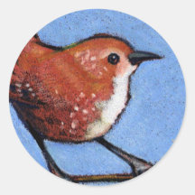WREN, PÁJARO, LÁPIZ DEL COLOR ETIQUETAS  