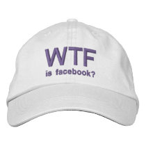 ¿WTF es Facebook? Casquillo blanco clásico púrpura gorras bordados