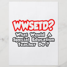 WWSETD… qué un Ed especial. ¿El profesor hace? Tarjeta Publicitaria
