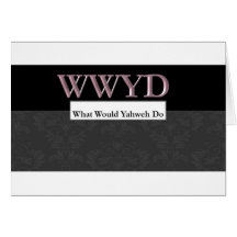 WWYD - Qué Yahweh lo hace - púrpura real Tarjetón