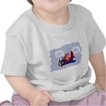 WX- cerdo del vuelo en dibujo animado del aeroplan Camisetas
