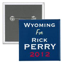 WYOMING para el botón de la campaña de Rick Perry  Pins