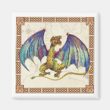 Wyvern medieval imanes de nevera