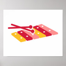 Xilófono coloreado poster
