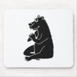 XX oso negro divertido que hace yoga Tapete De Raton