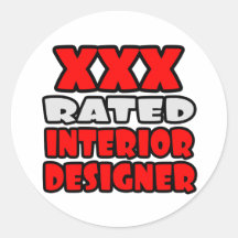 XXX interiorista clasificado Pegatina Redonda