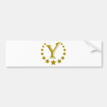 Y-Letra-Estrella-Corona Etiqueta De Parachoque