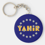 Yahir en oro del fútbol llavero personalizado