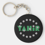 Yahir en verde del fútbol llavero personalizado