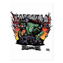 Yardzilla rojo, azul, y púrpura postal