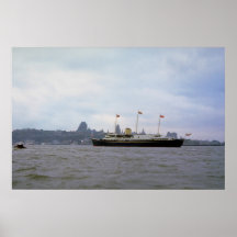 Yate real "Britannia" en St. el río Lawrence, Que Poster
