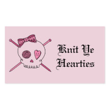 YE de punto Hearties (fondo rosado) Tarjeta De Visita