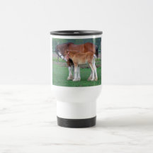 Yegua y potro de Clydesdale Taza