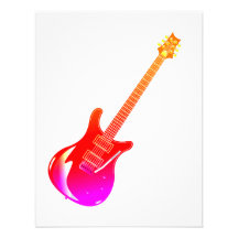 Yel gráfico de la guitarra rosado anuncio personalizado