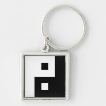 Yin cuadrado Yang Llavero