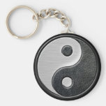 Yin de cuero y de acero Yang Llavero