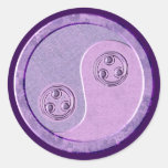 Yin púrpura suave Yang Pegatina