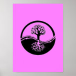Yin y yang con el árbol de la vida impresiones