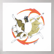 yin y yang de Akita Posters