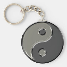 Yin Yang en 2 sombras de gris Llaveros