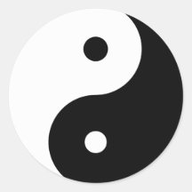 Yin Yang grande Etiqueta Redonda