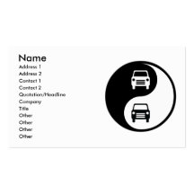 Yin Yang que fija los coches Plantillas De Tarjetas Personales
