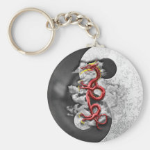 Yin Yang y dragón Llavero Personalizado