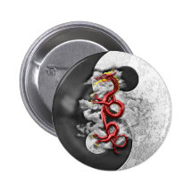 Yin Yang y dragón Pins