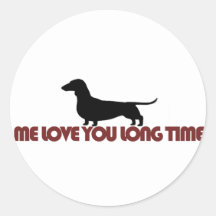 Yo amor usted Dachshund del tiempo largo Pegatinas