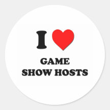 Yo anfitriones de la demostración de juego de amor etiquetas redondas