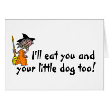 Yo comeré le y su pequeño perro también tarjeta