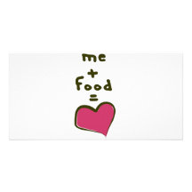Yo + Comida = amor Tarjeta Fotografica Personalizada