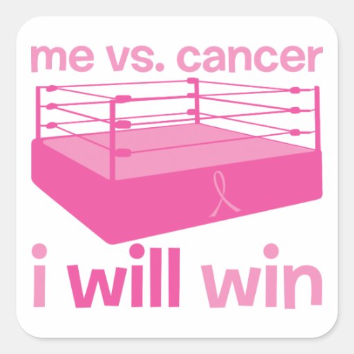 Yo contra cáncer colcomanias cuadradas