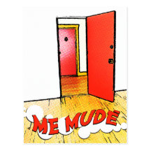 yo mudé: cómica del puerta tarjeta postal