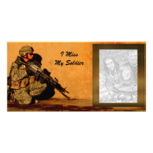 "Yo Srta. My Soldier - personalizable " Tarjeta Fotográfica