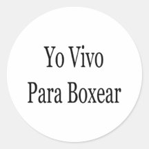 Yo Vivo Para Boxear Pegatinas Redondas