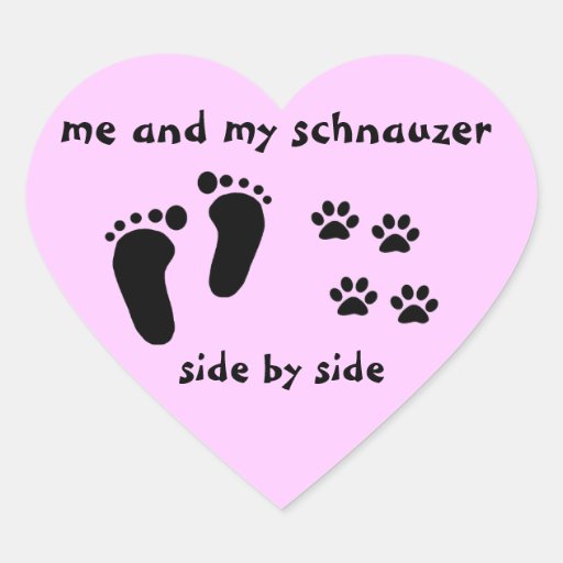 Yo y mi Schnauzer Calcomania Corazon
