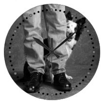 Yo y mi sombra - perro del collie relojes de pared