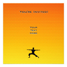 Yoga amarillo-naranja invitaciones personalizada