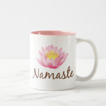 Yoga de la flor de Namaste Lotus Tazas De Café