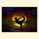 Yoga de la mujer de la luna tarjetas