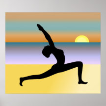 Yoga en la impresión del poster de la actitud de l