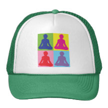 Yoga multicolora de la actitud de Lotus Gorros Bordados