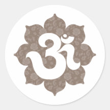Yoga OM en el gris marrón de Lotus Pegatina