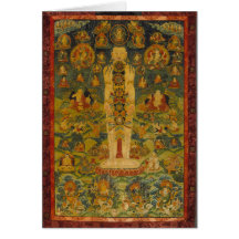 Yoga tibetana Thangka del hombre cósmico Tarjeton