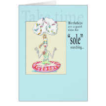 Yoga "única" buscando la tarjeta de cumpleaños