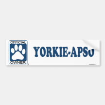 YORKIE-APSO_blue Etiqueta De Parachoque